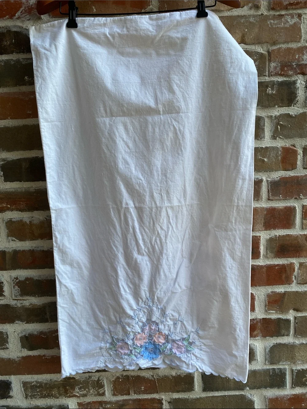 Vintage pillowcase with gorgeous needlework